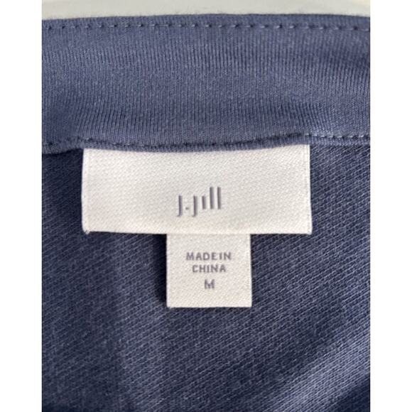 J. Jill Blue Soft Cotton Pullover Top Tee Shirt Blouse Womens M - Picture 4 of 5